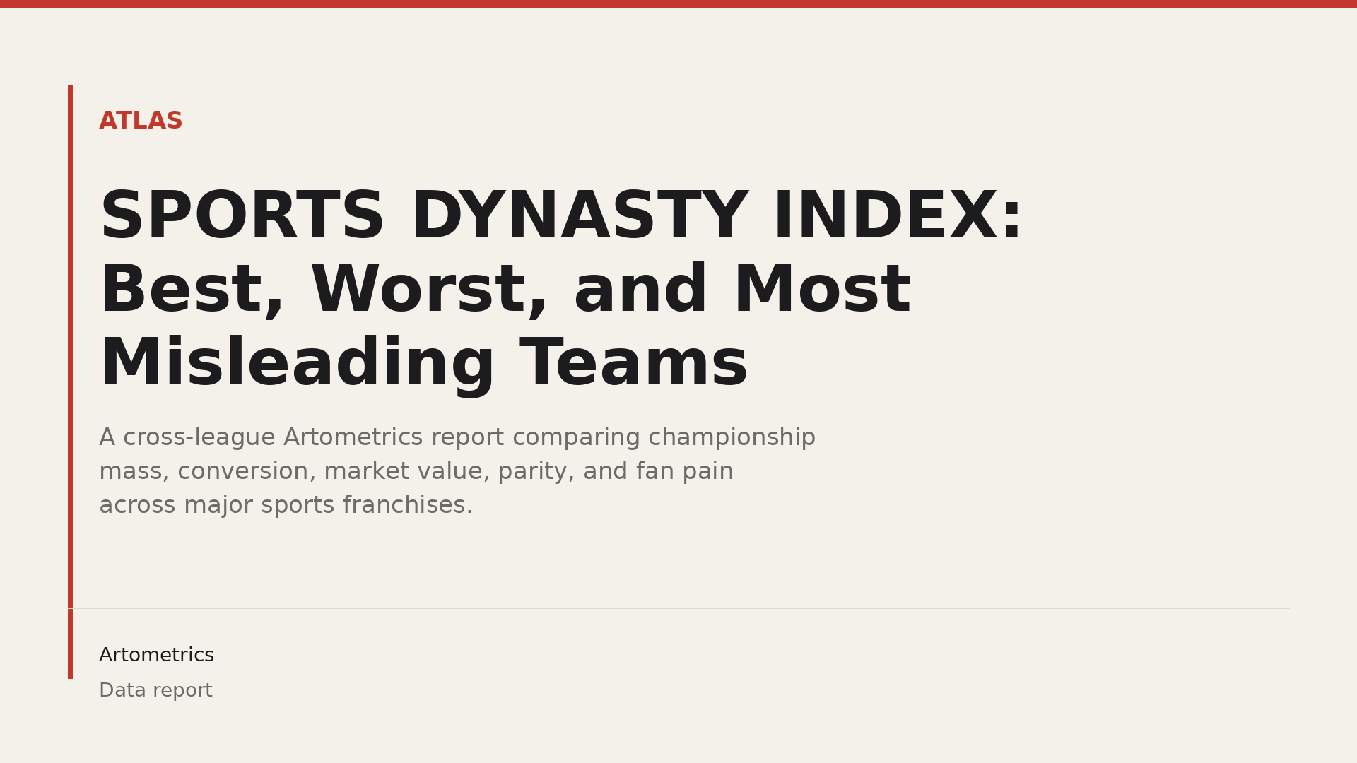 SPORTS DYNASTY INDEX: Best, Worst, and Most Misleading Teams